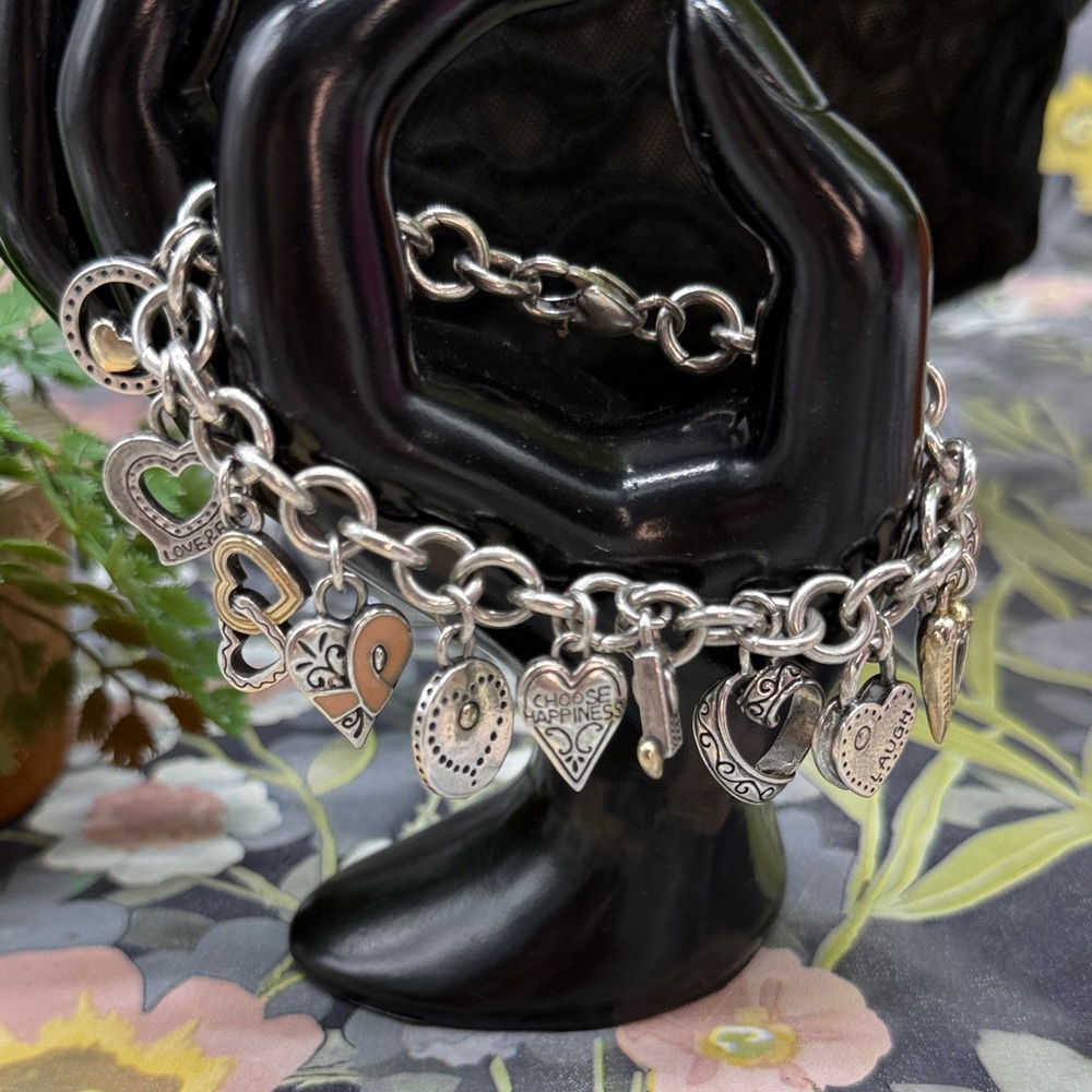 Brighton vintage retired heart charm bracelet